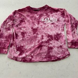 Fuchsia Black Hills, South Dakota, Tie-Dye Shirt - Long Sleeve Size Medium